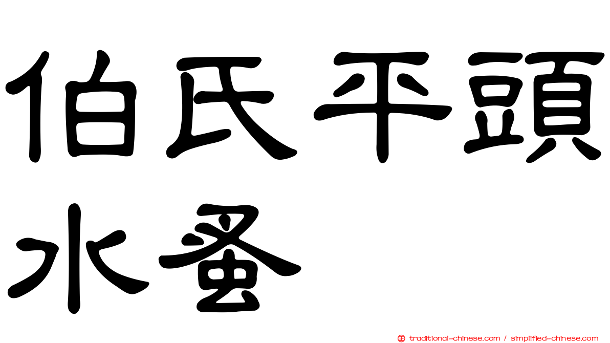 伯氏平頭水蚤