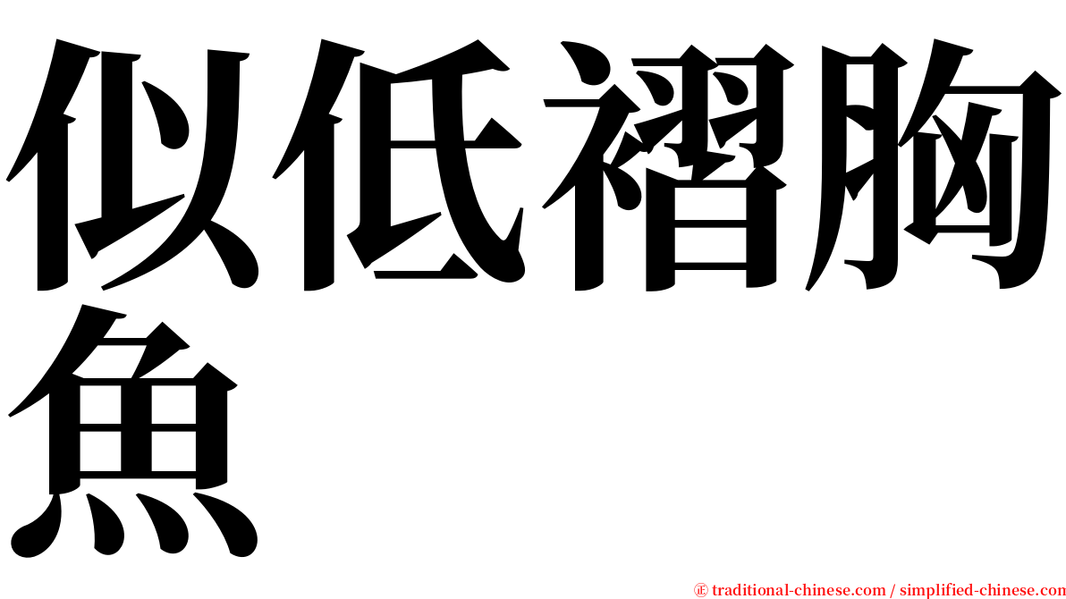 似低褶胸魚 serif font