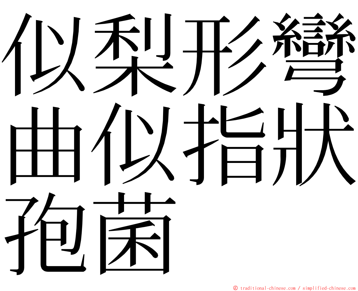 似梨形彎曲似指狀孢菌 ming font