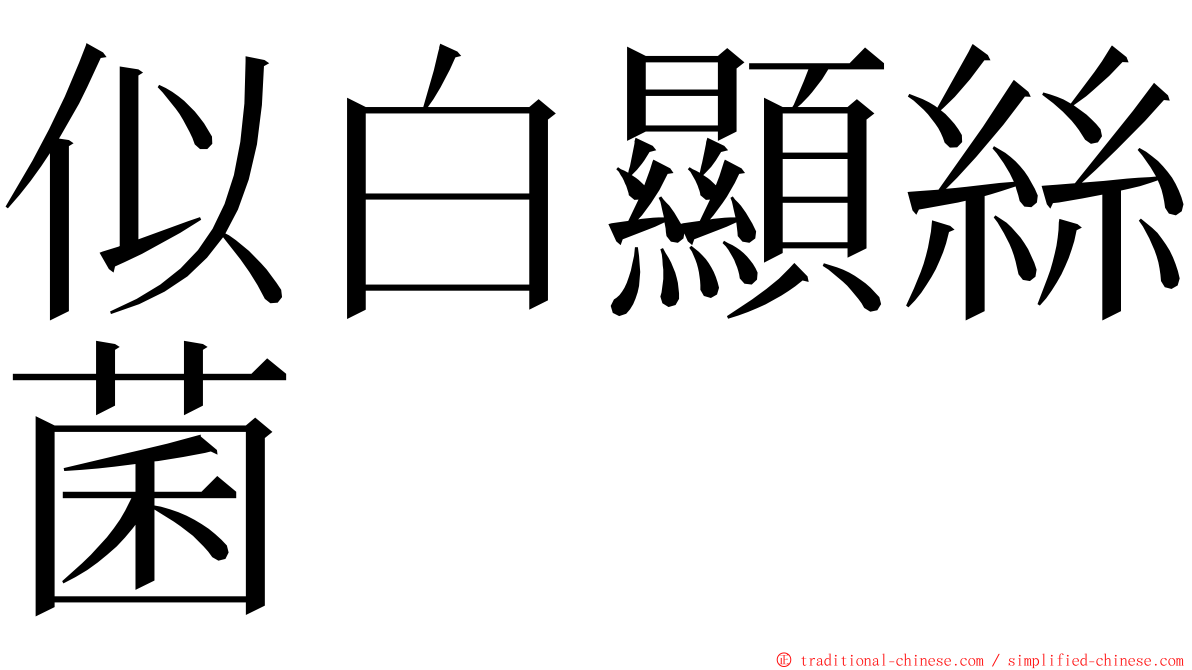 似白顯絲菌 ming font