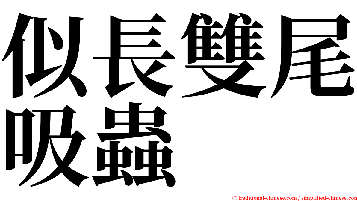 似長雙尾吸蟲 serif font