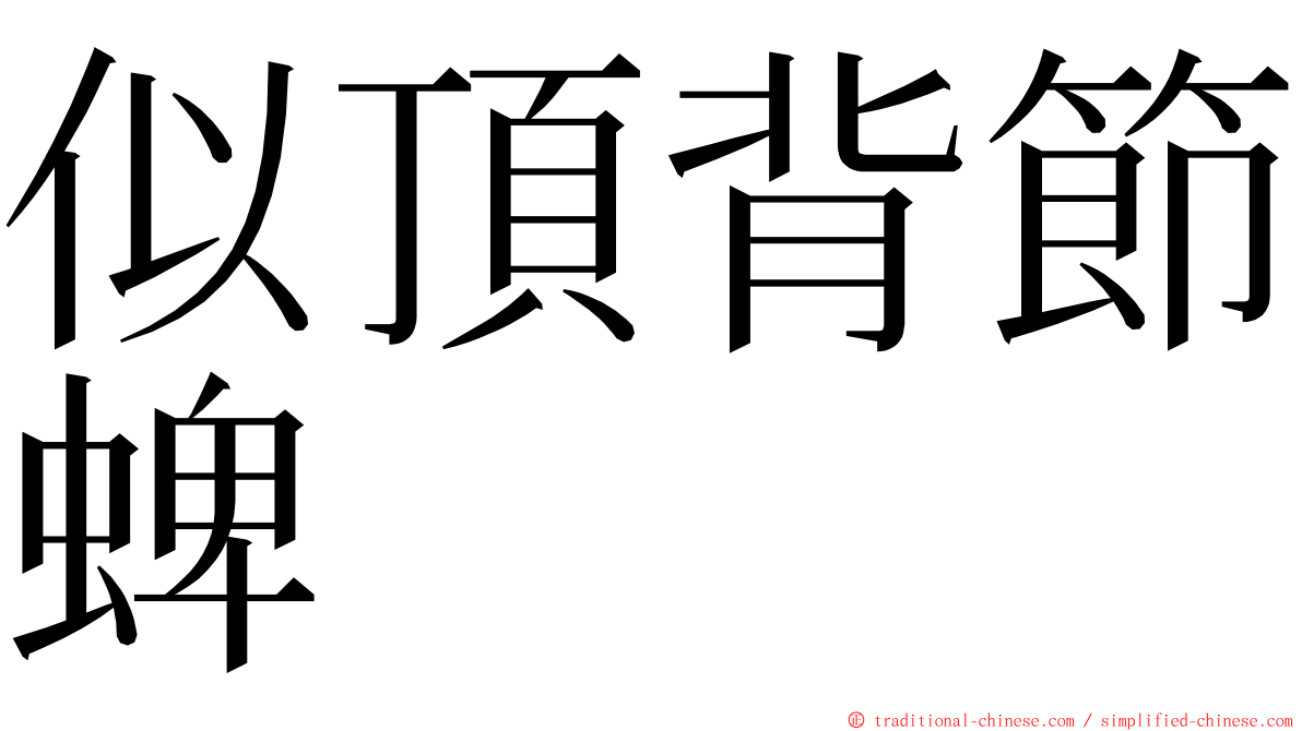 似頂背節蜱 ming font