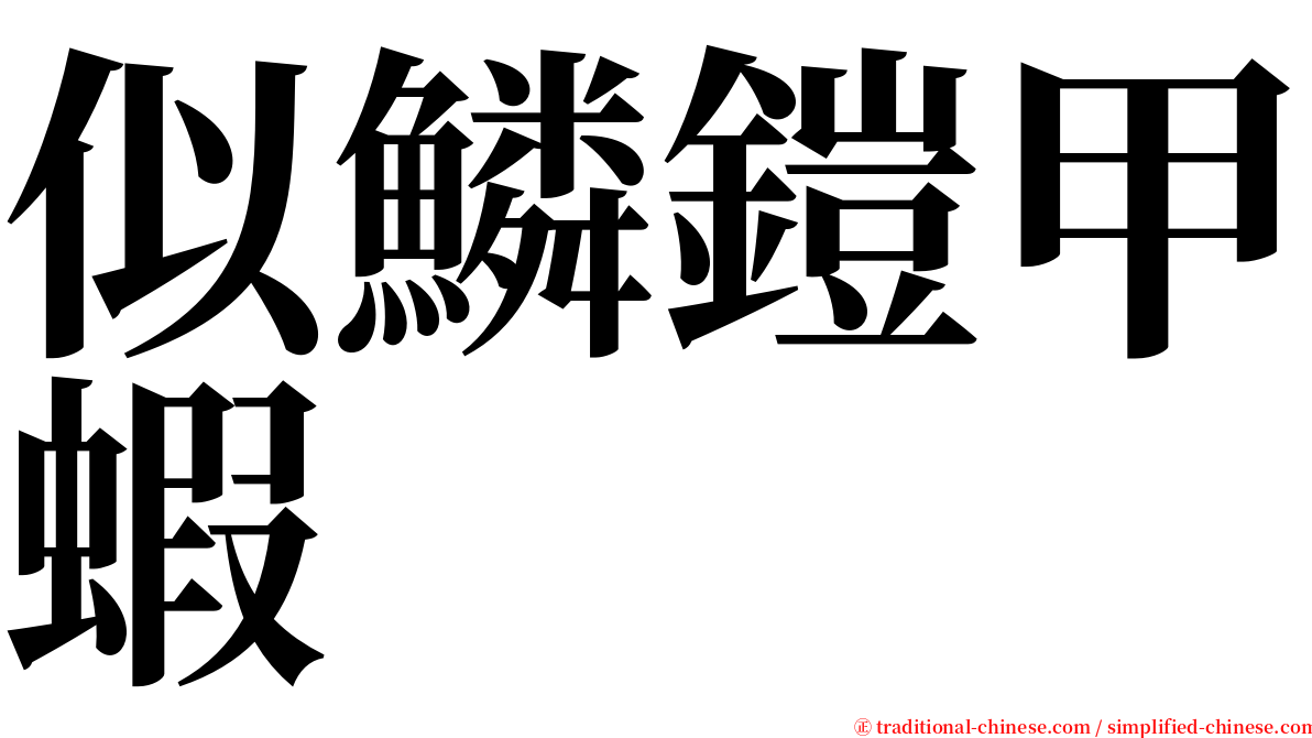 似鱗鎧甲蝦 serif font