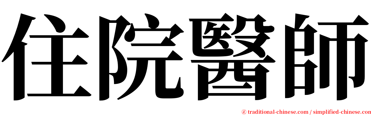 住院醫師 serif font