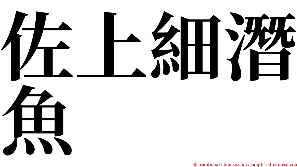 佐上細潛魚 serif font