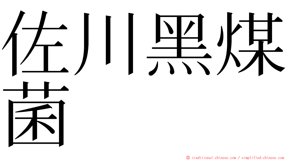 佐川黑煤菌 ming font