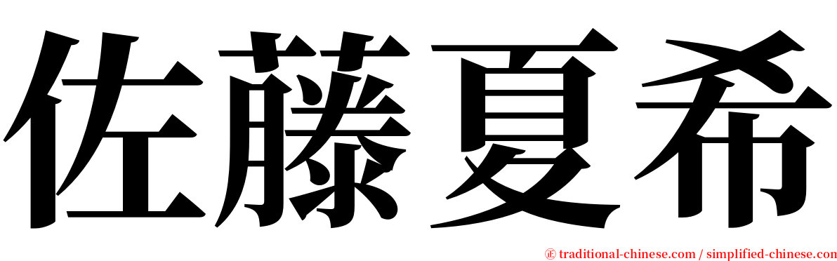佐藤夏希 serif font