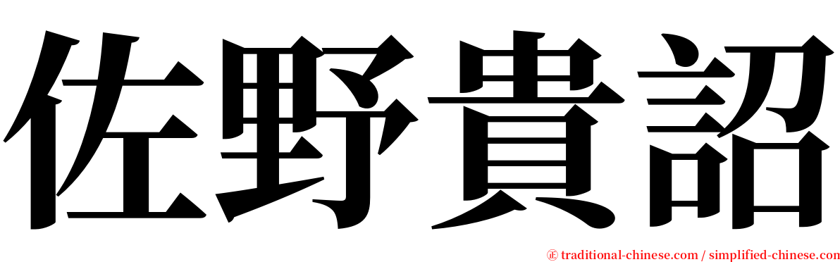 佐野貴詔 serif font