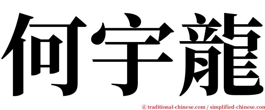 何宇龍 serif font