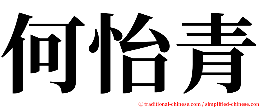 何怡青 serif font