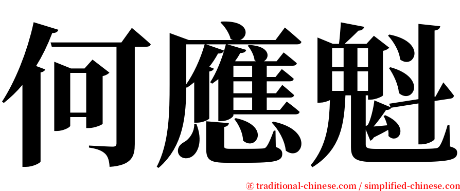 何應魁 serif font