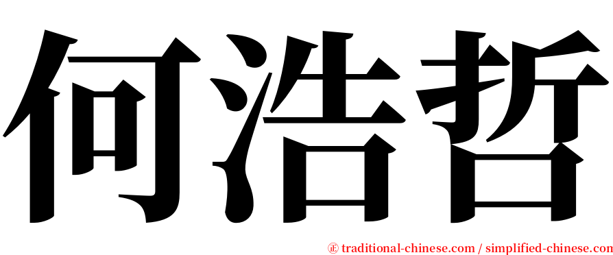 何浩哲 serif font
