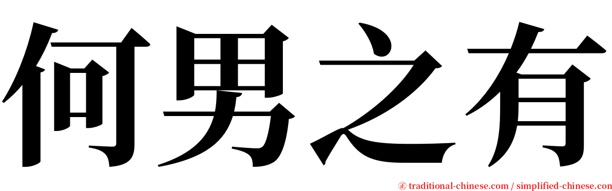 何男之有 serif font