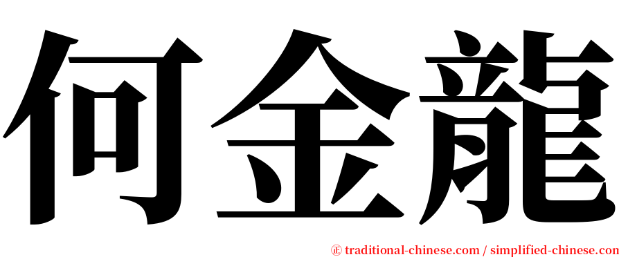 何金龍 serif font