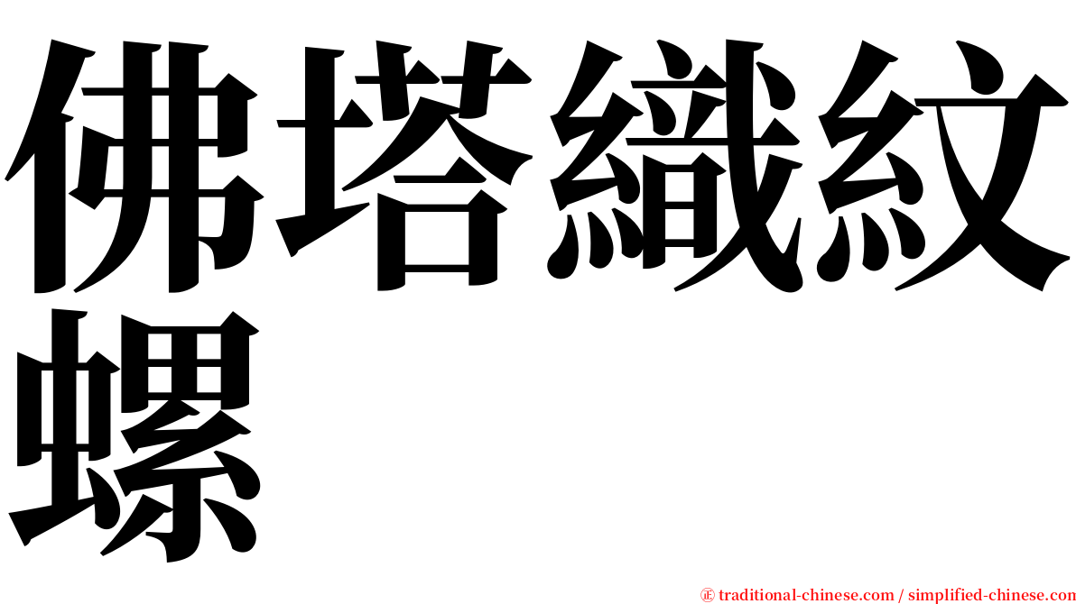 佛塔織紋螺 serif font