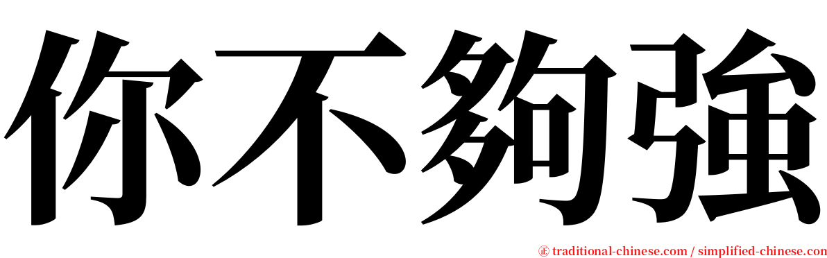 你不夠強 serif font