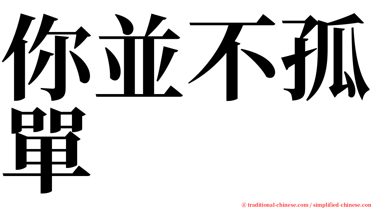 你並不孤單 serif font