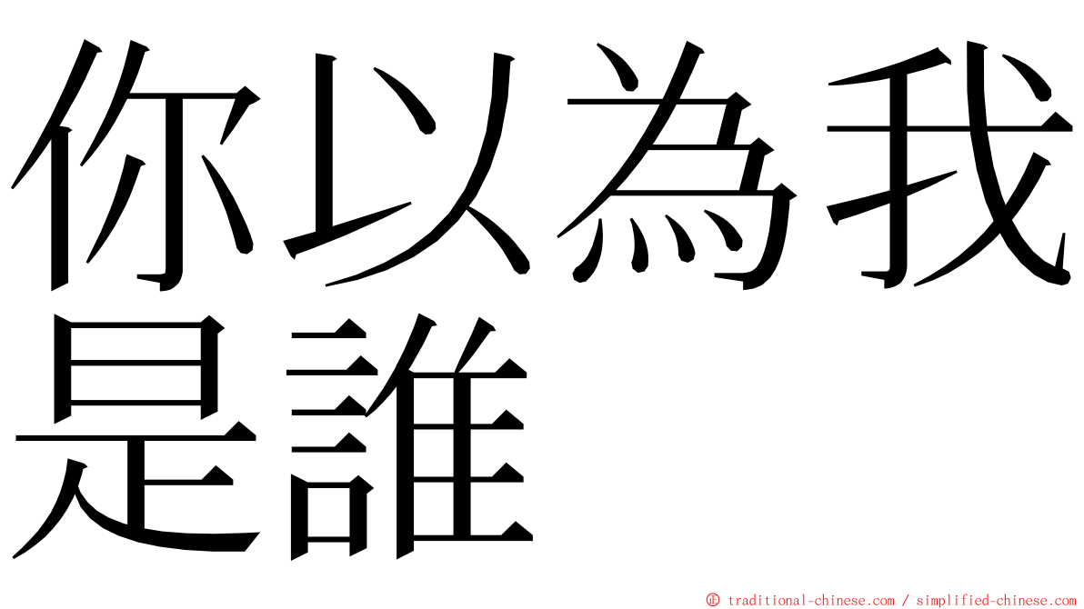 你以為我是誰 ming font