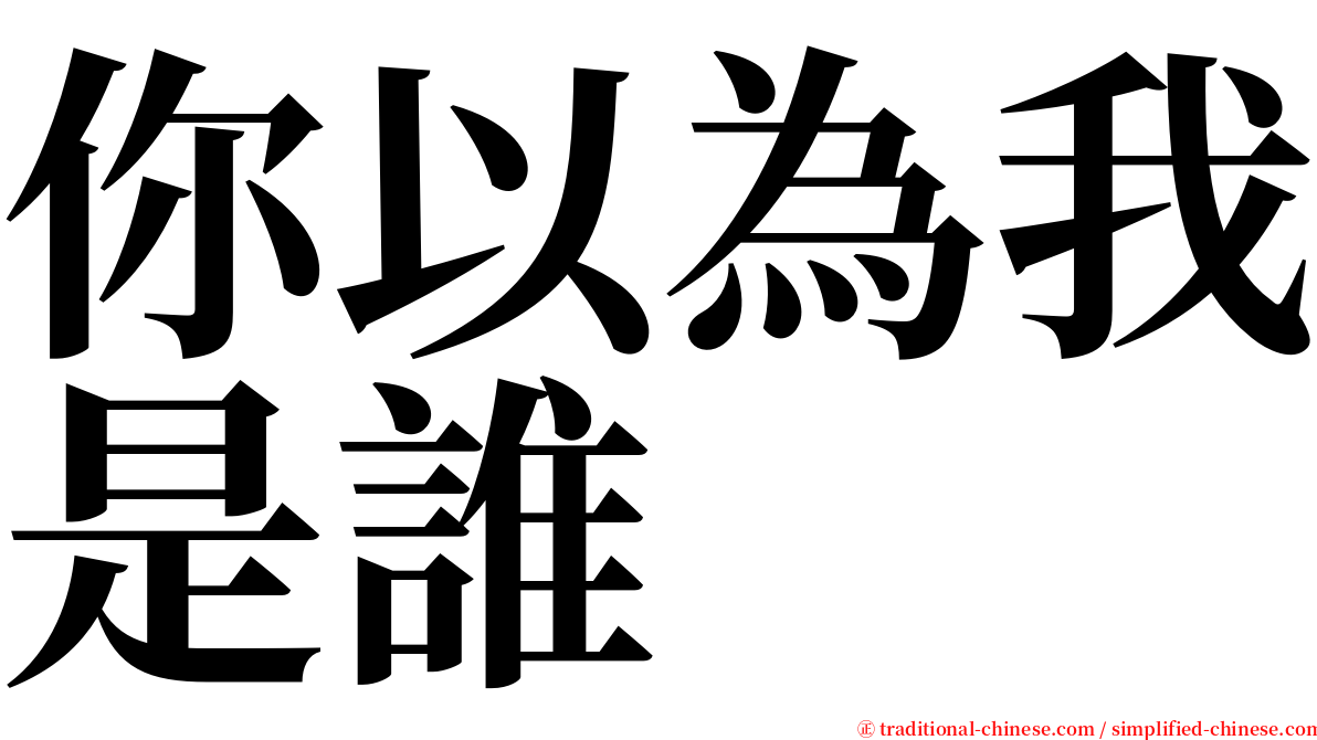 你以為我是誰 serif font