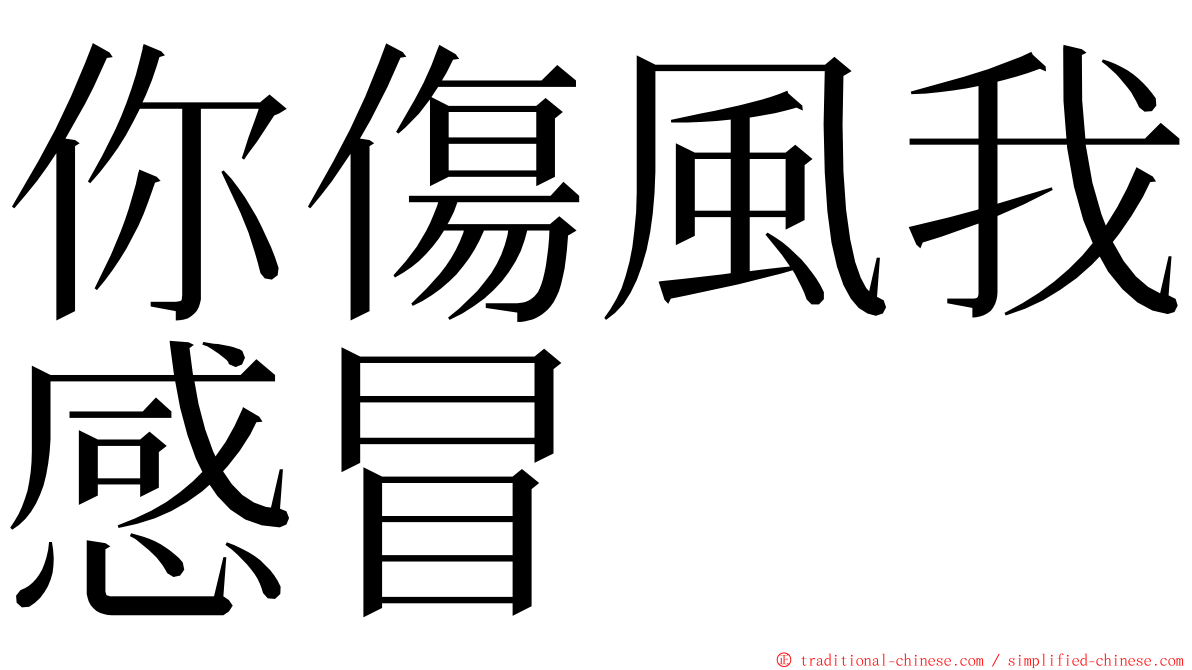 你傷風我感冒 ming font