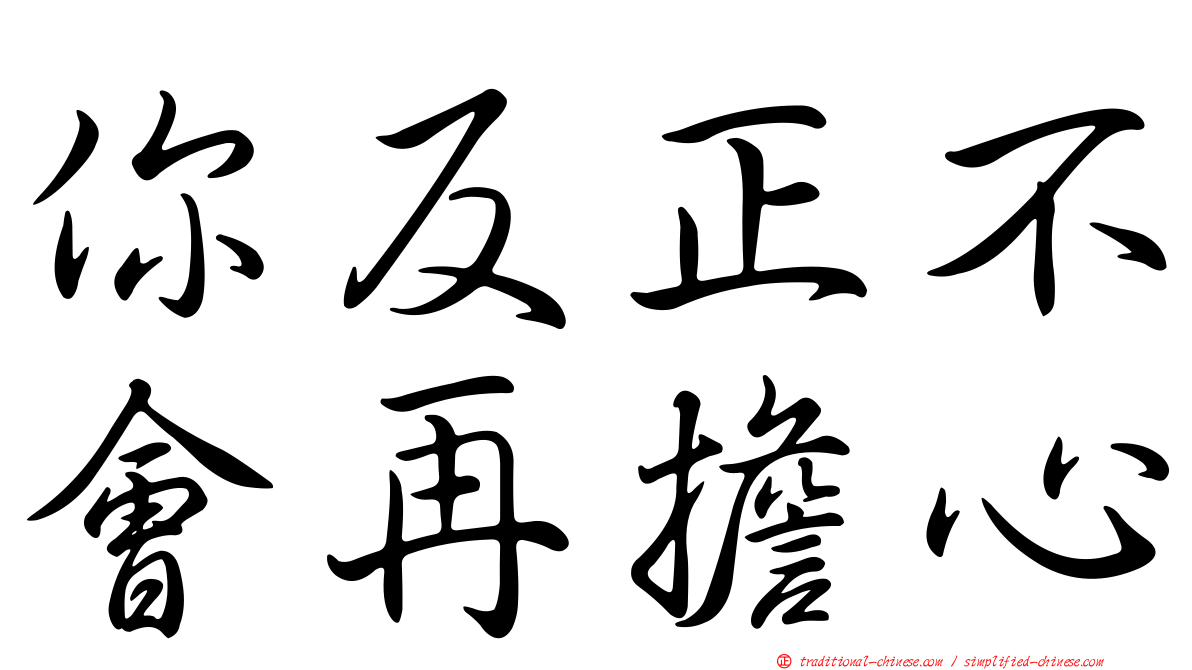 你反正不會再擔心