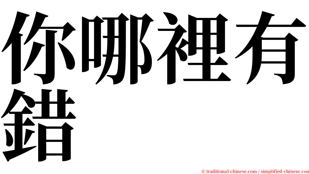 你哪裡有錯 serif font