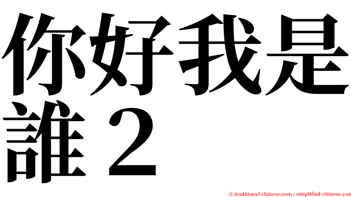 你好我是誰２ serif font