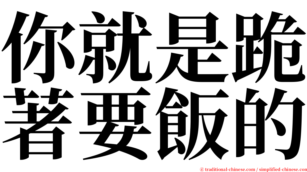 你就是跪著要飯的 serif font