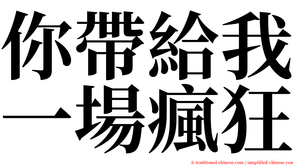 你帶給我一場瘋狂 serif font