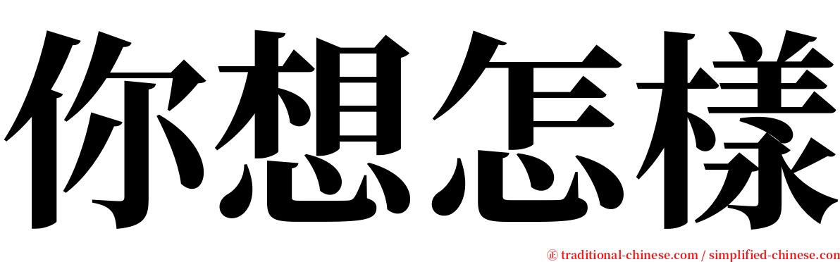 你想怎樣 serif font