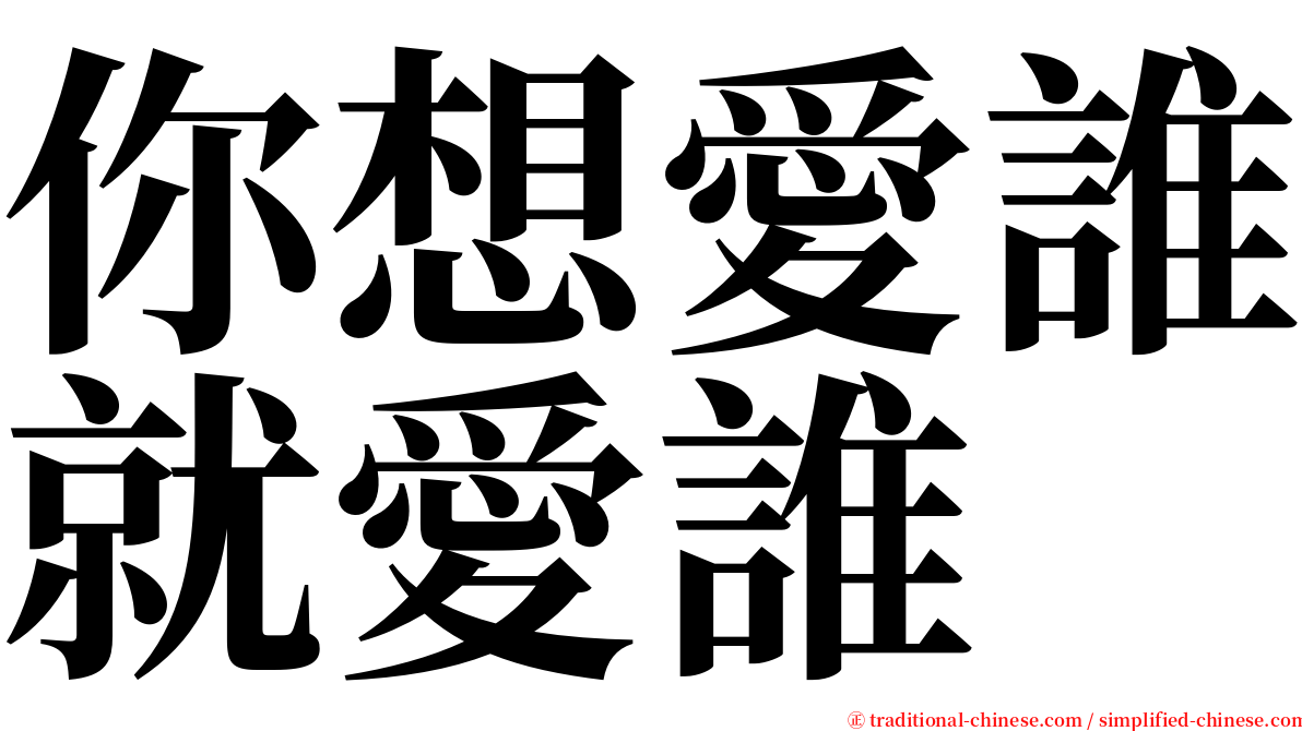 你想愛誰就愛誰 serif font