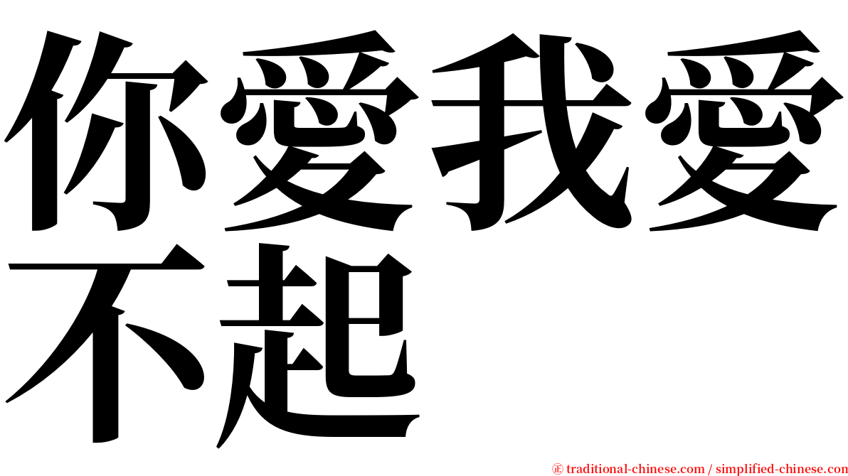 你愛我愛不起 serif font