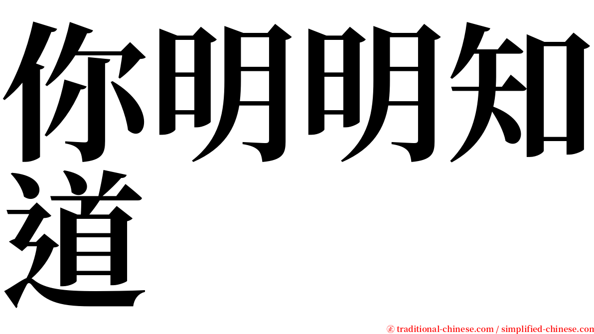 你明明知道 serif font