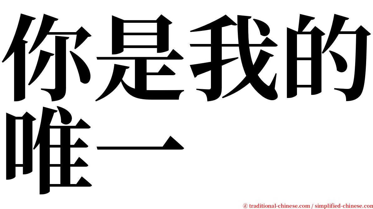 你是我的唯一 serif font