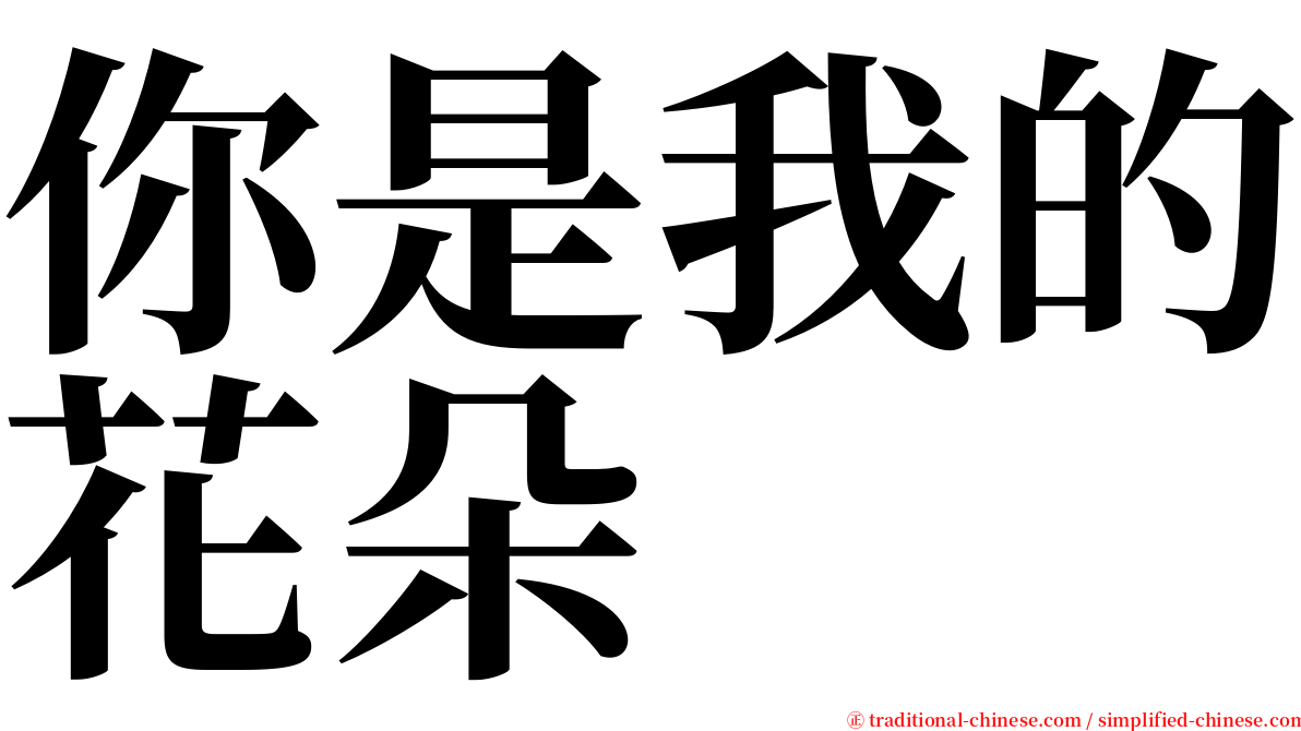 你是我的花朵 serif font