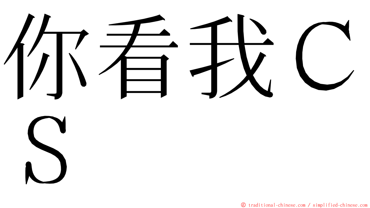 你看我ＣＳ ming font