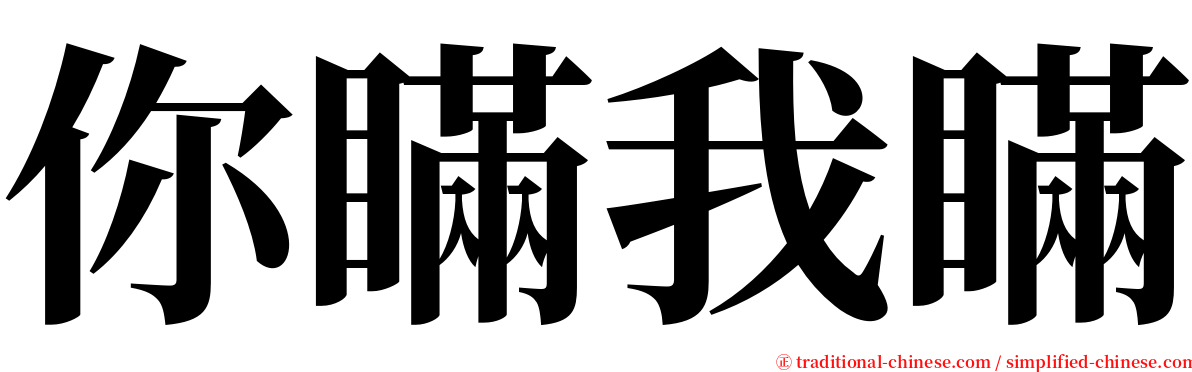 你瞞我瞞 serif font