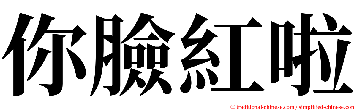 你臉紅啦 serif font