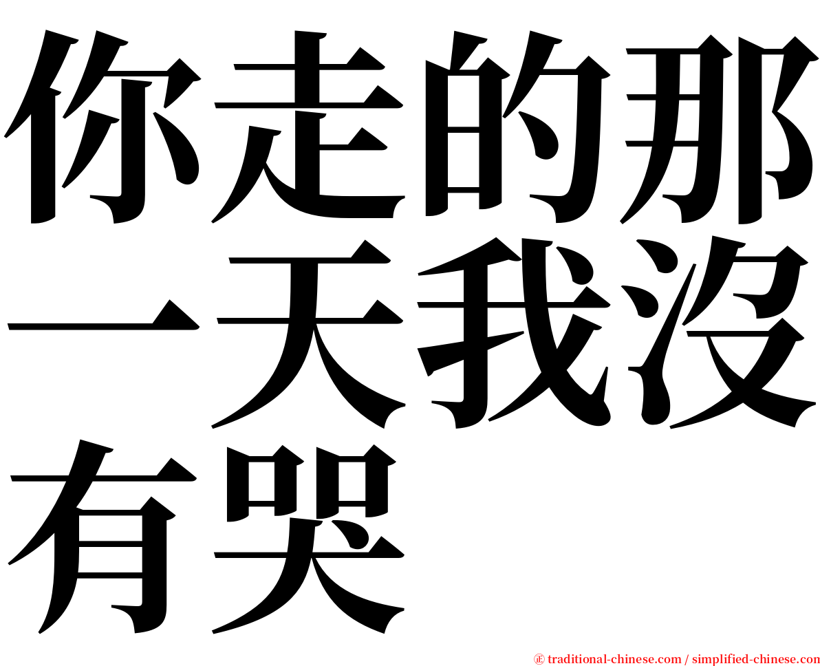 你走的那一天我沒有哭 serif font