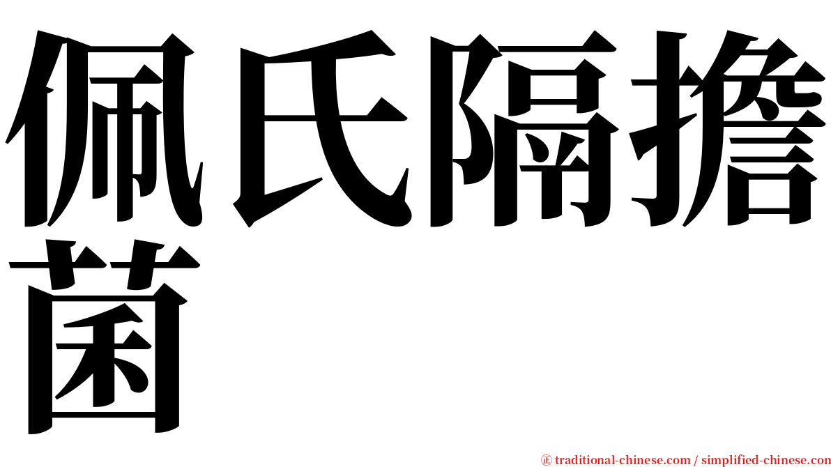 佩氏隔擔菌 serif font