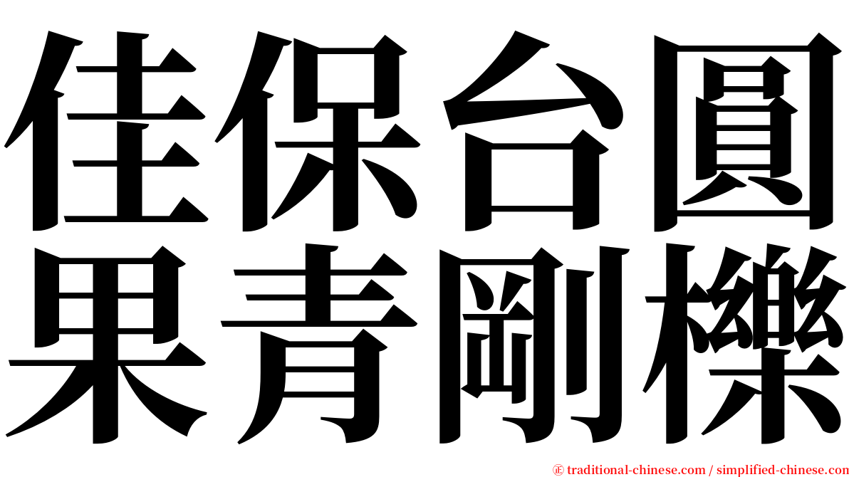 佳保台圓果青剛櫟 serif font