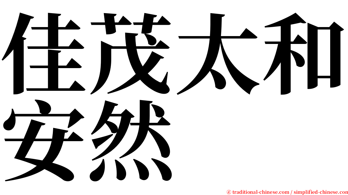 佳茂太和安然 serif font