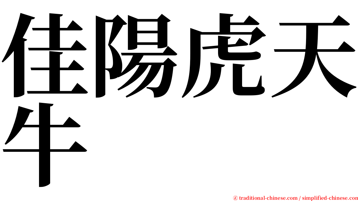 佳陽虎天牛 serif font