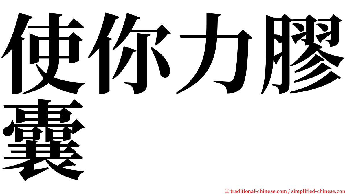 使你力膠囊 serif font