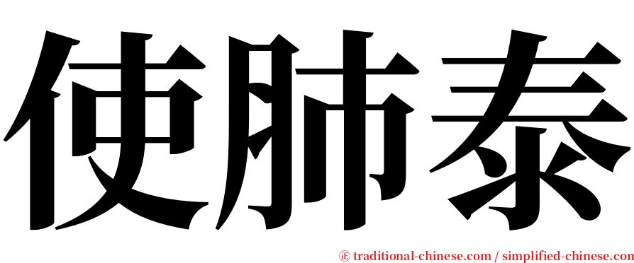 使肺泰 serif font