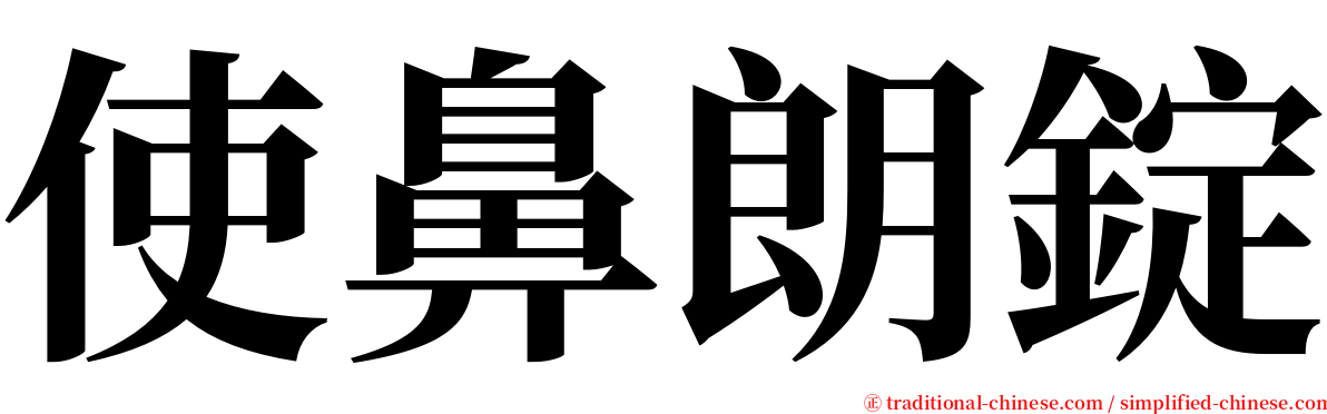 使鼻朗錠 serif font