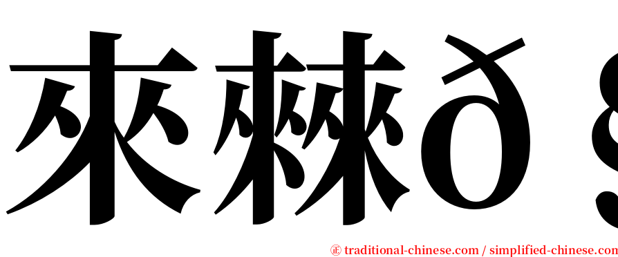 來㯤𧟜 serif font