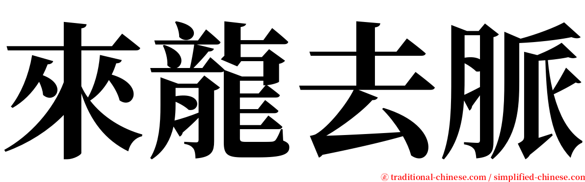 來龍去脈 serif font