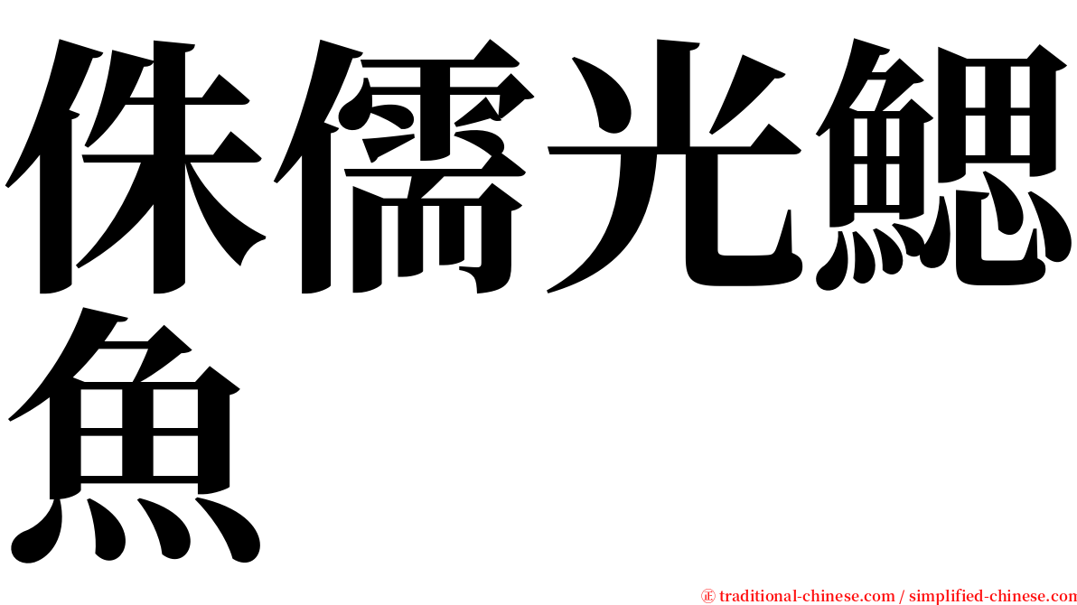 侏儒光鰓魚 serif font
