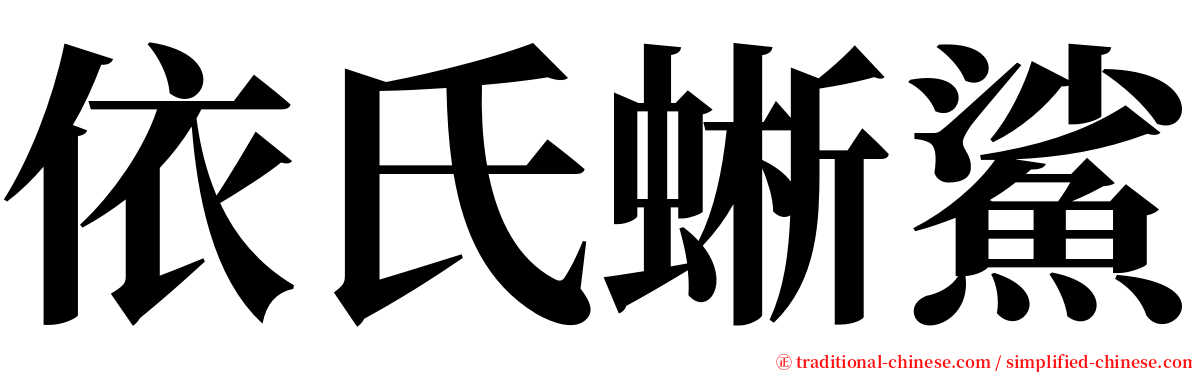 依氏蜥鯊 serif font